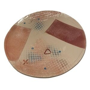 Zufelt Abstract Studio Art Pottery Hand Thrown Decorative Footed Plate Signed